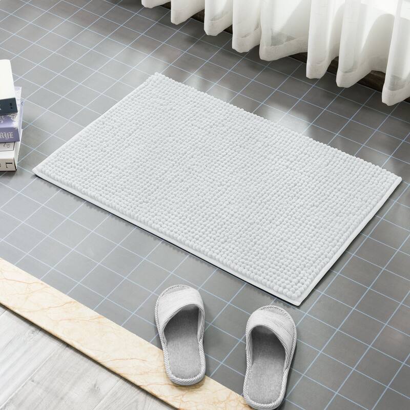Subrtex Luxury Chenille Bath Rugs Soft Bathroom Mats