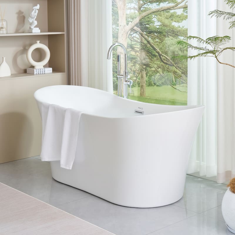 Vanity Art 67 inch Acrylic Freestanding Soaking Bathtub