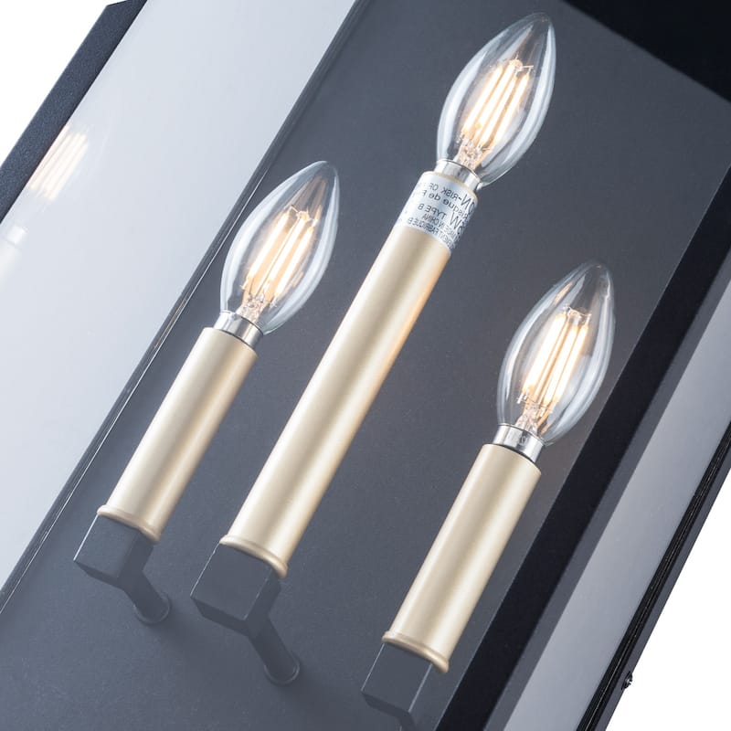 Maxax Black Metal Glass Shade Outdoor Wall Light