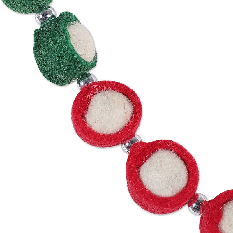 Novica Handmade Holiday Glory Wool Felt Christmas Tree Garland - Multicolor