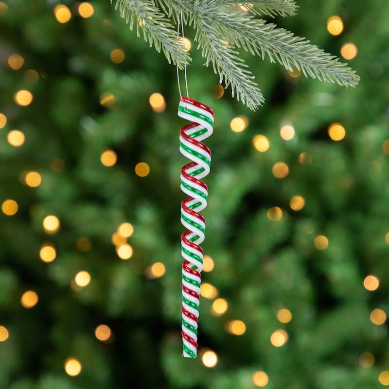 Pack of 4 Candy Curls Christmas Ornaments 7"