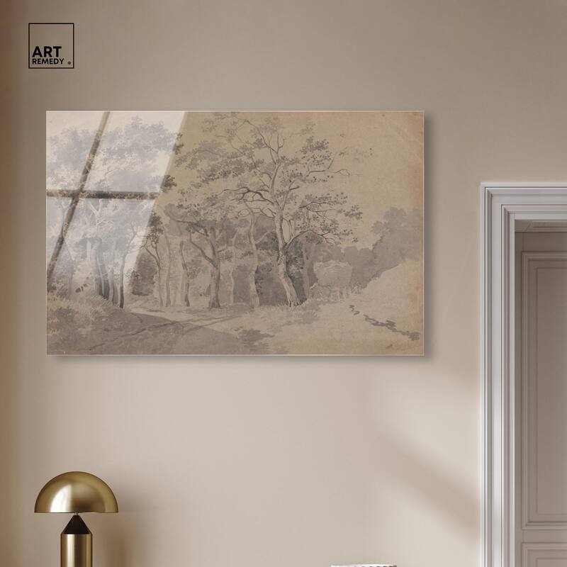 Grove with Road and Haycart Acrylic by Art Remedy, Ready to Hang