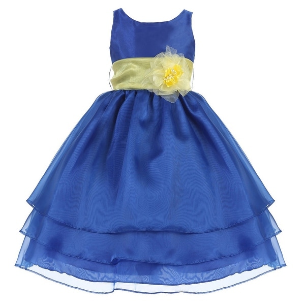 Yellow Dress Blue Sash