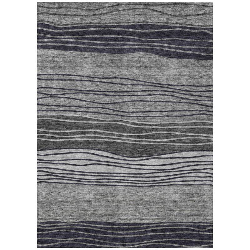 HomeRoots Striped Transitional Rectangle Outdoor Rug