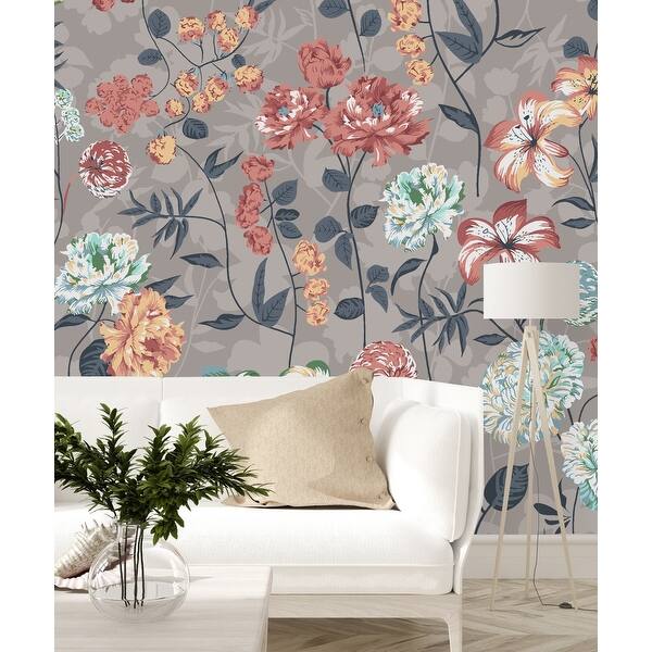 Floral Wallpaper Peel and Stick and Prepasted - Bed Bath & Beyond ...