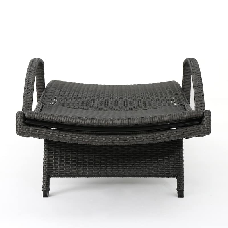 Salem Outdoor Wicker Adjustable Chaise Lounges w/ Arms (Set of 4) by Christopher Knight Home