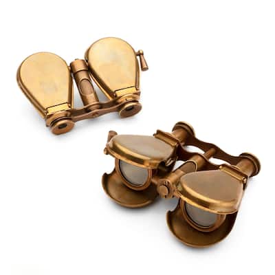 Kings County Tools Compact Binoculars - 2X Magnification, Vintage Antique Brass Opera Glasses