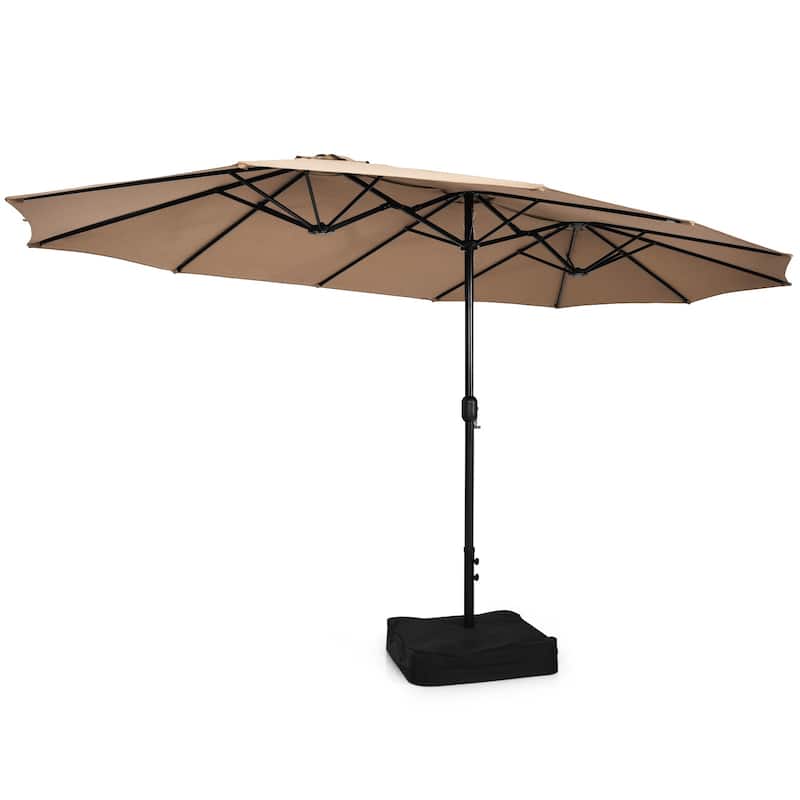 Costway 15FT Double-Sided Twin Patio Umbrella Outdoor Market with - See Details