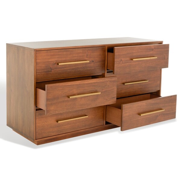SAFAVIEH Couture Lawson 6-drawer Dark Chocolate Brown Dresser