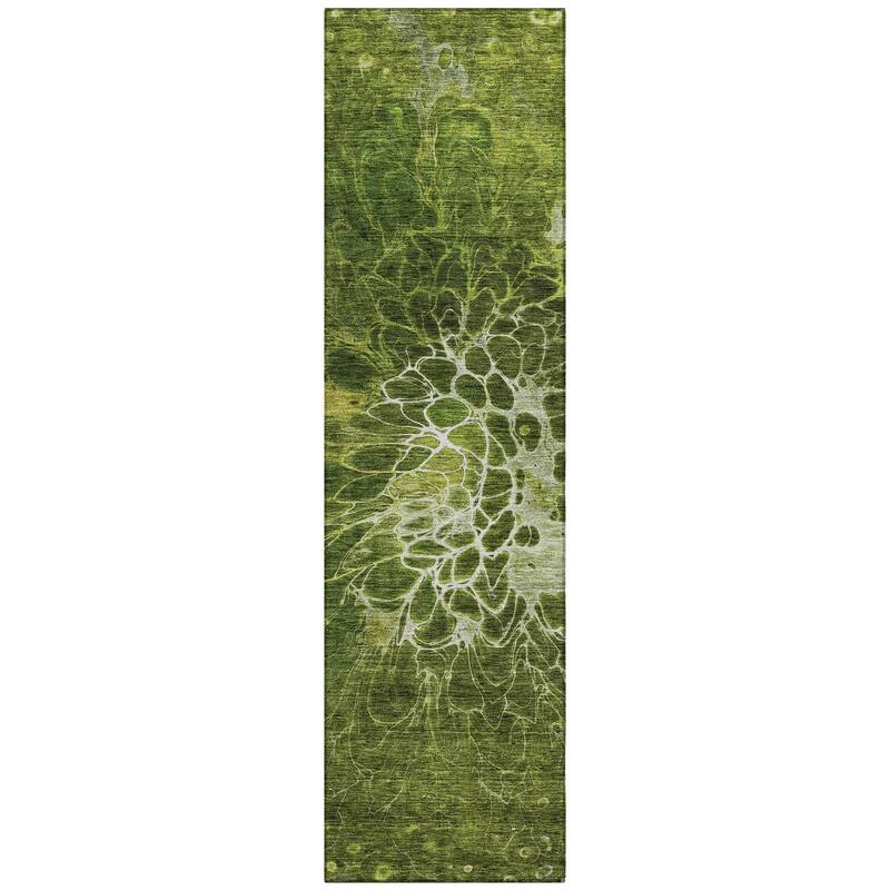 Machine Washable Indoor/ Outdoor Chantille Modern Floral Rug