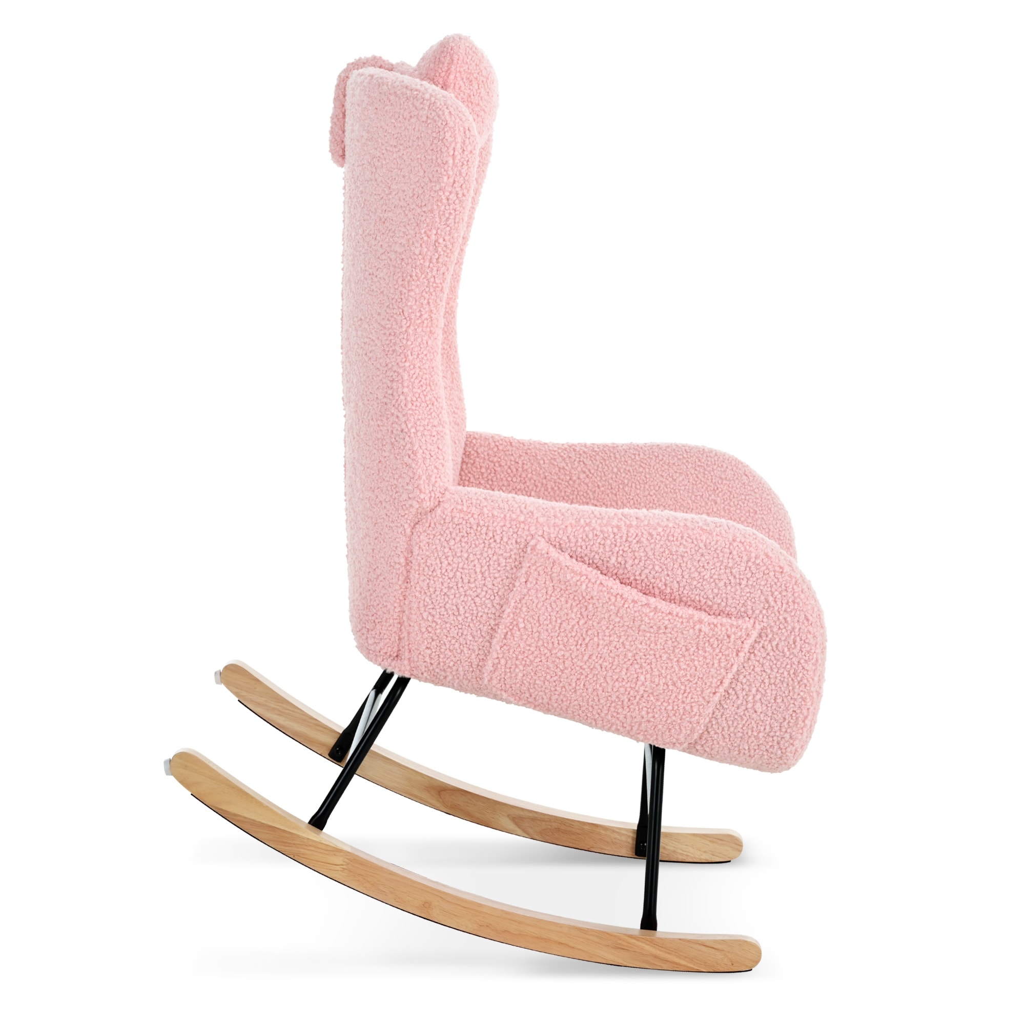 Nursery Pink Rocking Chair Glider Rocker Recliners with High