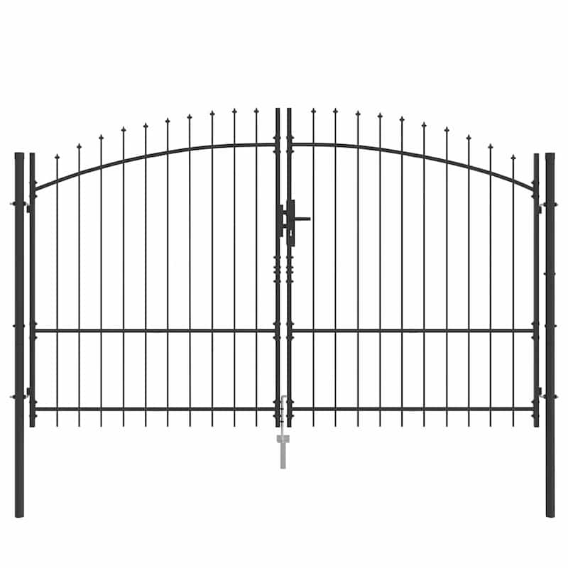 vidaXL Garden Gate with Lock Gray Steel