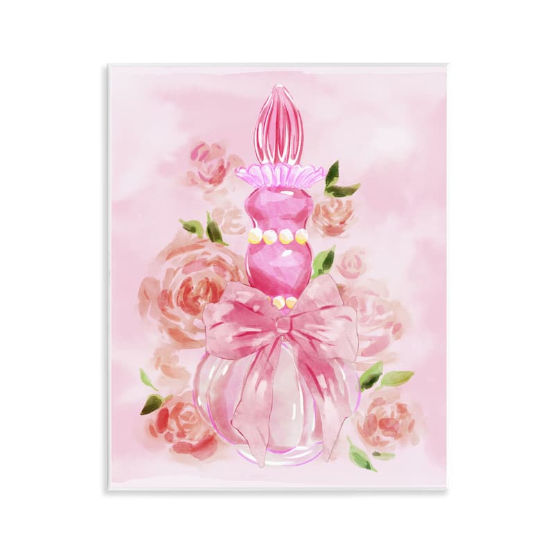 Stupell Lovely Pink Perfume & Roses Wall Plaque Art Design By Ziwei Li - 11 x 14
