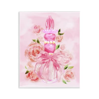 Stupell Lovely Pink Perfume & Roses Wall Plaque Art Design By Ziwei Li