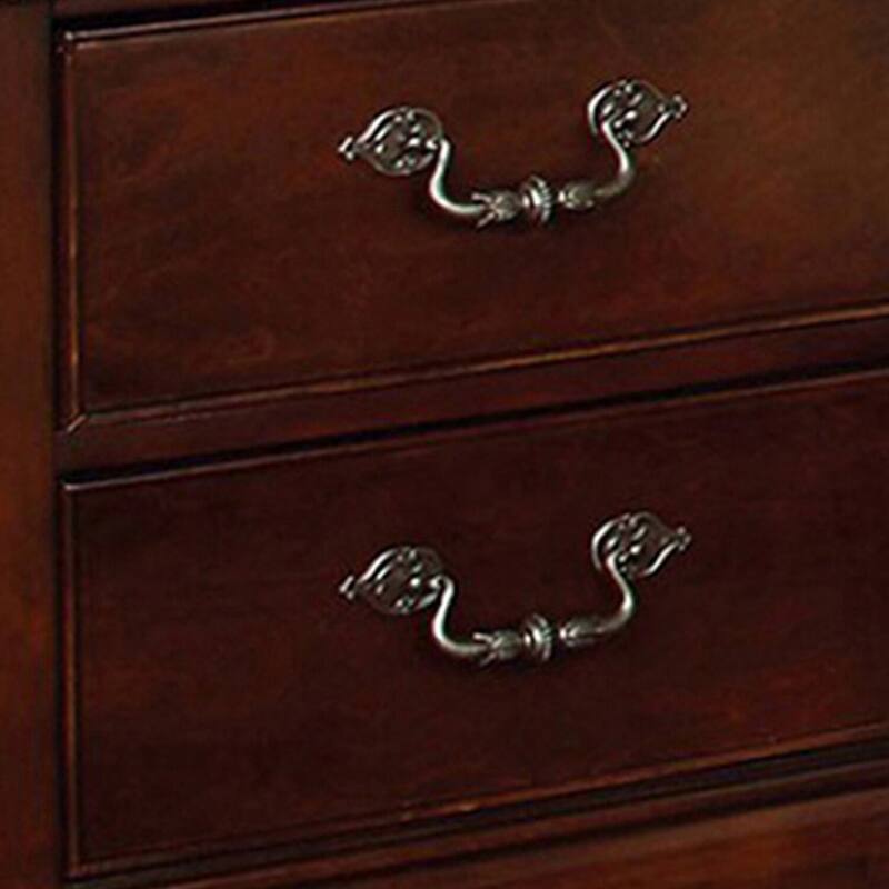 Cherry Brown 2 Drawer 26 in. W Nightstand with Sturdy Hardware and Ample Storage