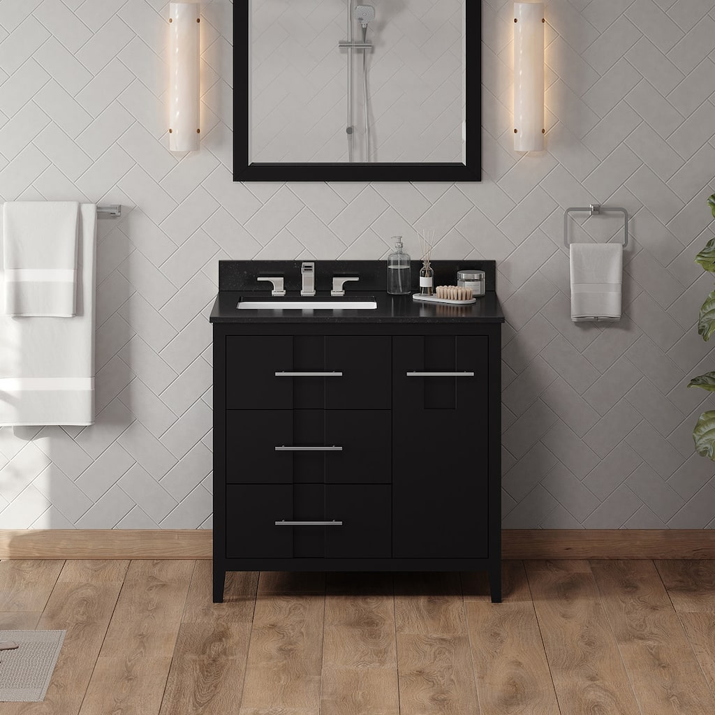 Jeffrey Alexander VKITKAT36R-GRANITE Katara 36" Free Standing Vanity