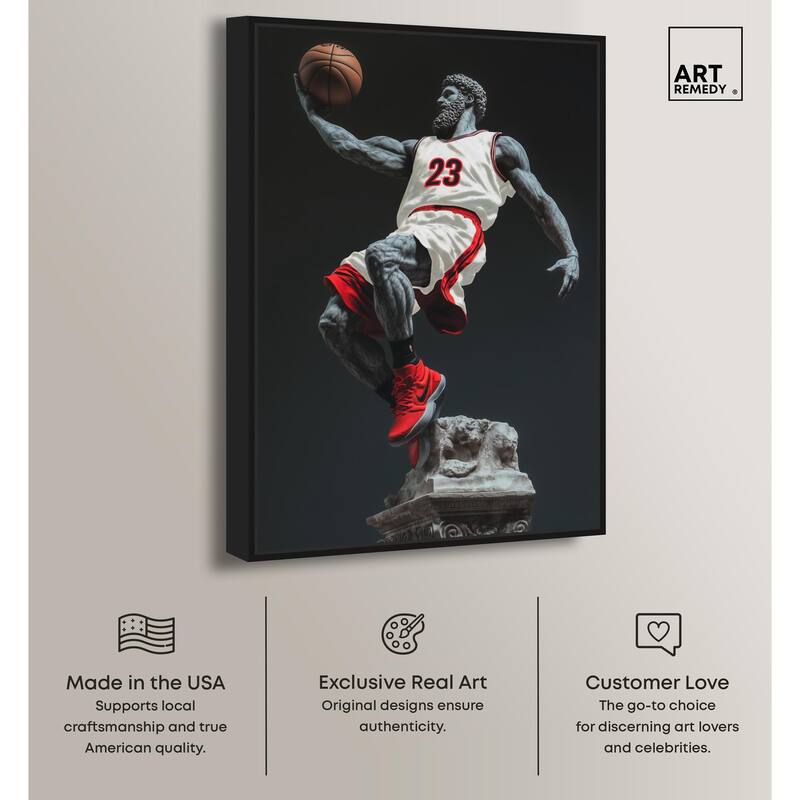 Basketball White Uniform Canvas by Art Remedy