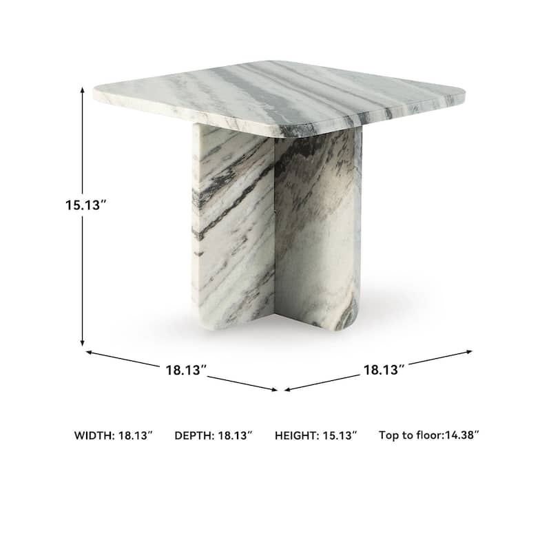 Signature Design by Ashley Baretton White/Black Accent Cocktail Table - 18"W x 18"D x 15"H