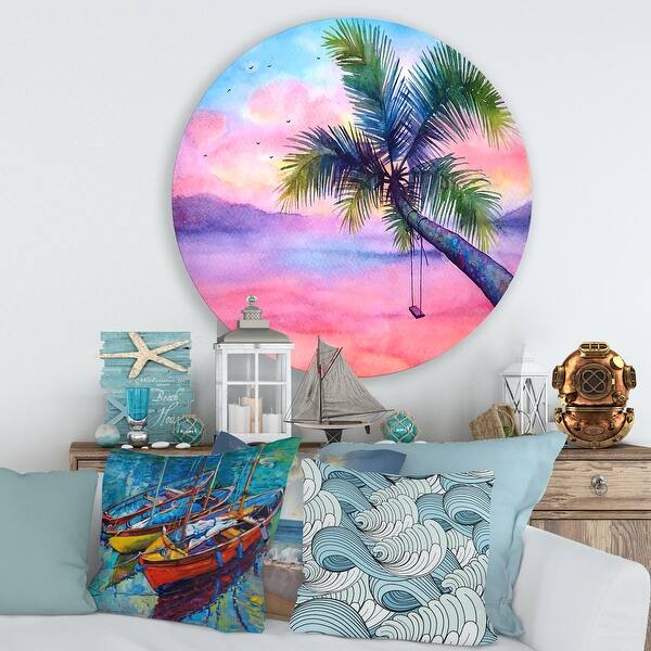 https://ak1.ostkcdn.com/images/products/is/images/direct/d96dd57e53012ab90a3c4302ed36e0793fc3b9d5/Designart-%27Vivid-Sunset-Landscape-With-Palm-and-Swing%27-Nautical-%26-Coastal-Metal-Circle-Wall-Art.jpg?impolicy=medium