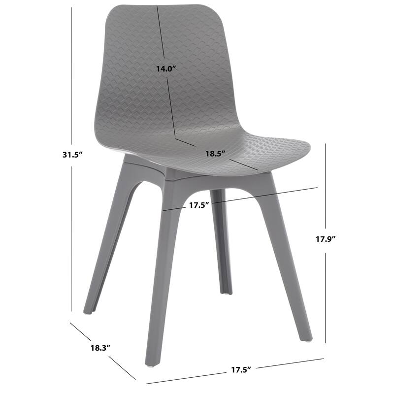 SAFAVIEH Couture Miseta Molded Plastic Dining Chair (Set of 2) - 18Wx18Dx32H