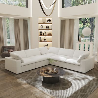 V-shaped Large Corner Sectional Sofa Modern Upholstered Couch