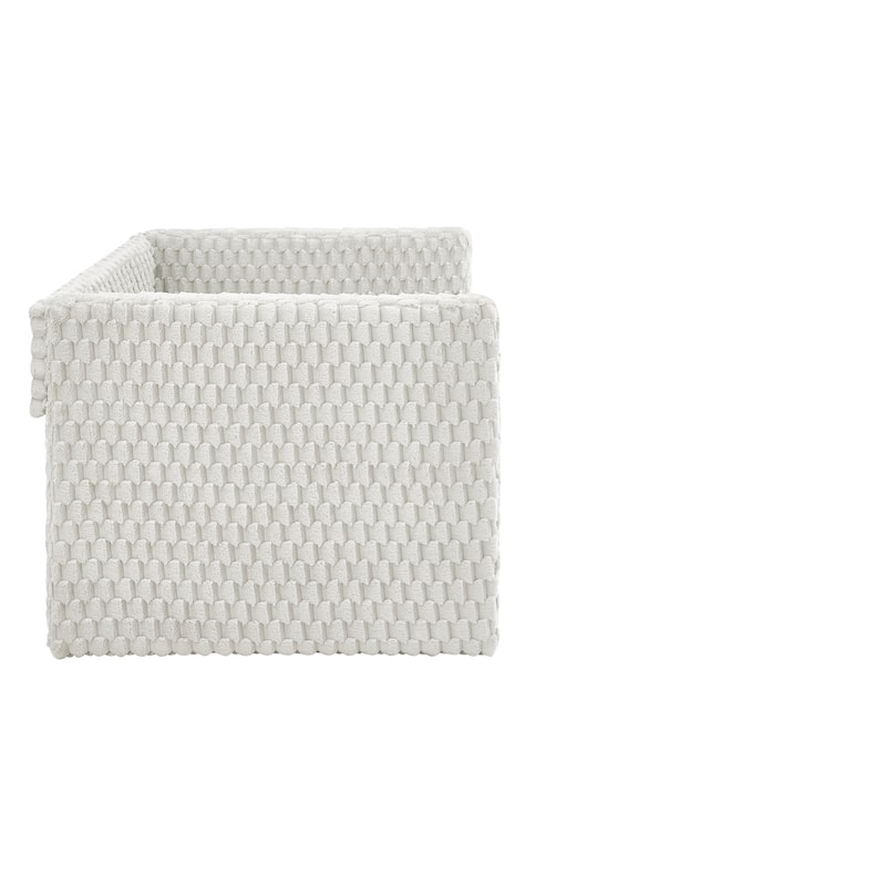 Anmytek Twin Size Upholstered Pull-Out Daybed Sofa Bed with Plaid Corduroy Fabric