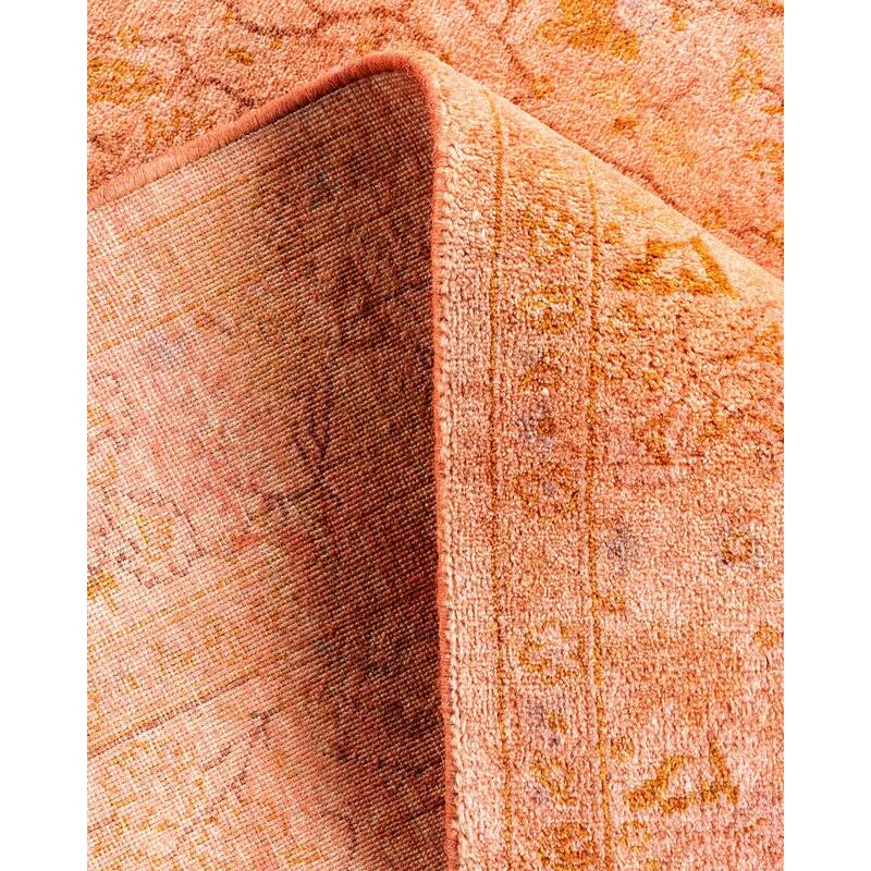 Overton Hand Knotted Wool Vintage Inspired Modern Contemporary Overdyed Pink Area Rug - 3' 2" x 5' 4"