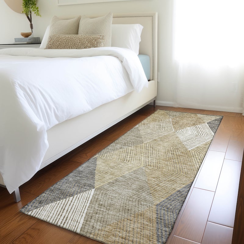 Premium Washable Super Soft Modern Fusion Mayfield Rug - Wheat - 2'3" x 7'6"