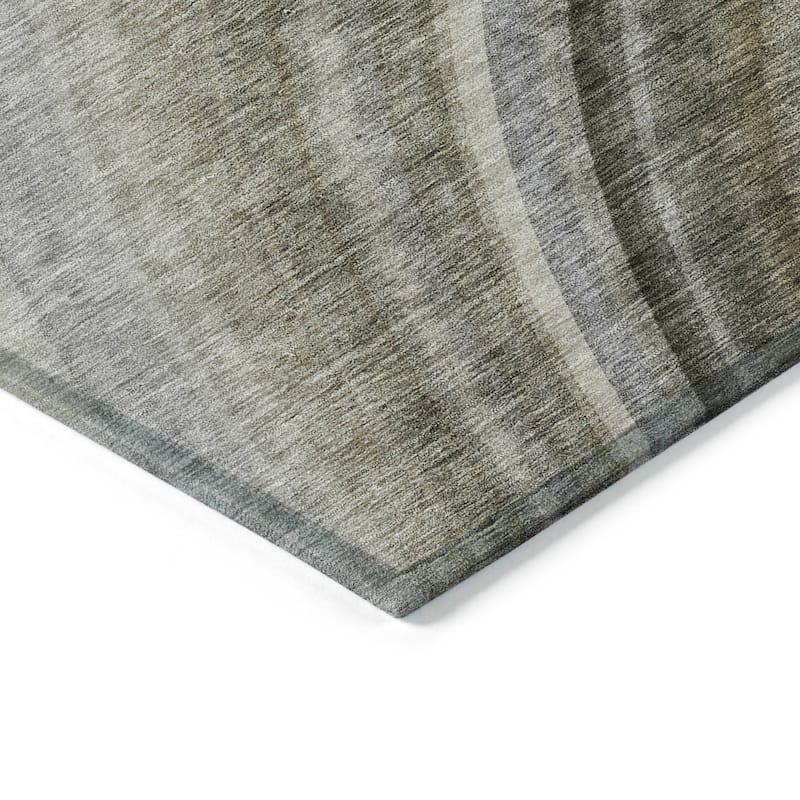 Machine Washable Indoor/ Outdoor Chantille Abstract Wave Rug