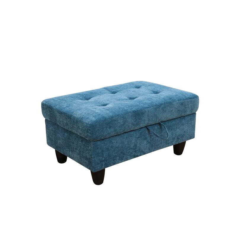 Red Flannel And PVC Living Room Storage Ottoman