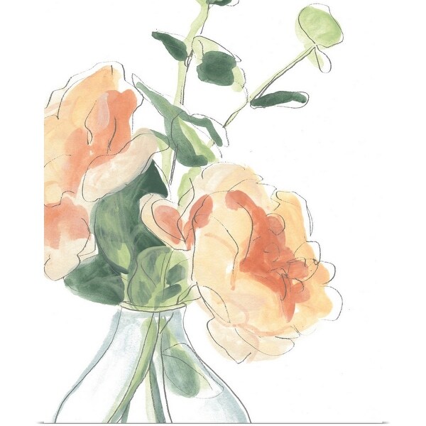 "Soft Posy Sketch IV" Poster Print