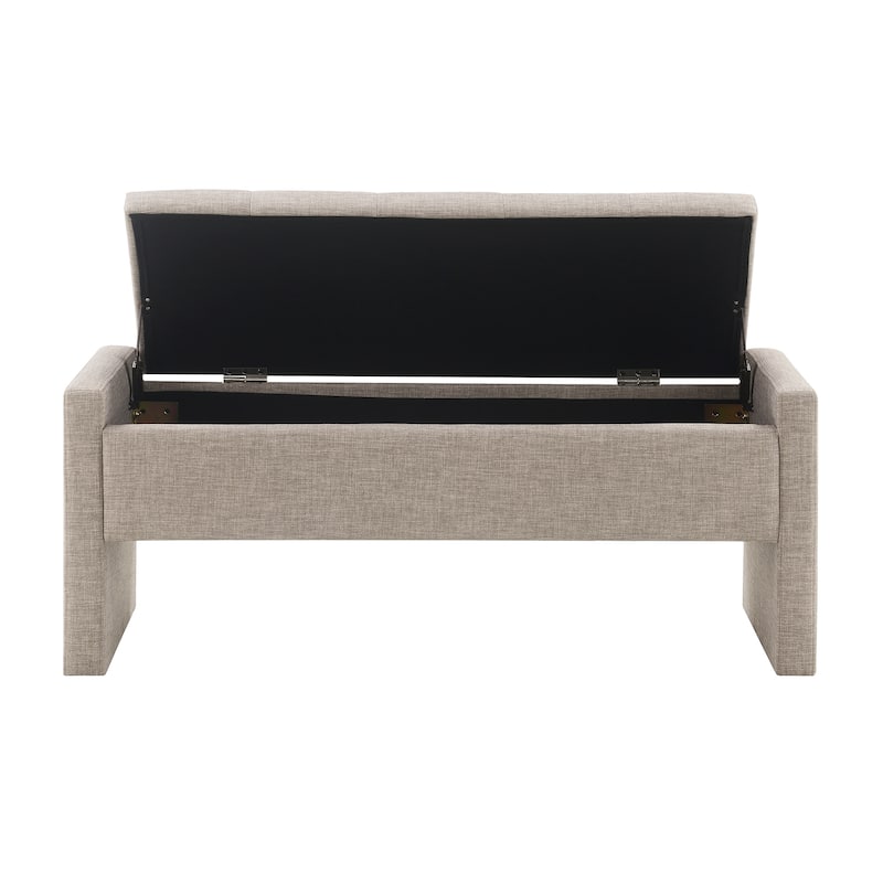 End of Bed Ottoman Bench, Modern 47" Fabric Entryway Storag Bench, Upholstered Single Foot Rest Stool for Bedroom