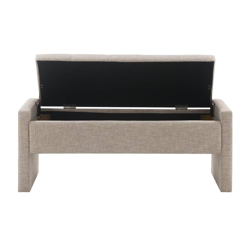 Modern Bed End Bench with Storage,Upholstered Large Foot Rest Stool, Comfy Window