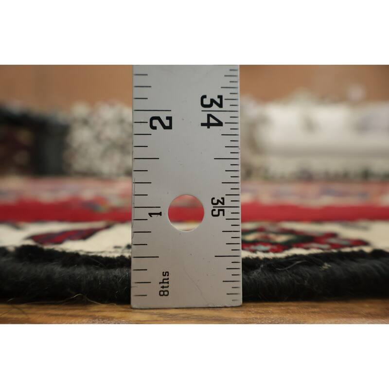 Hand Knotted Oriental 100% Wool Carpet Traditional Geometric Red Shiraz Area Rug - 5' 0'' X 3' 1''