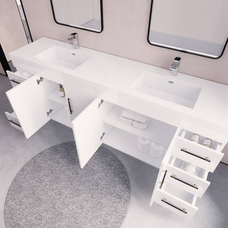 Eliza 84'' Freestanding Vanity with Double Sink