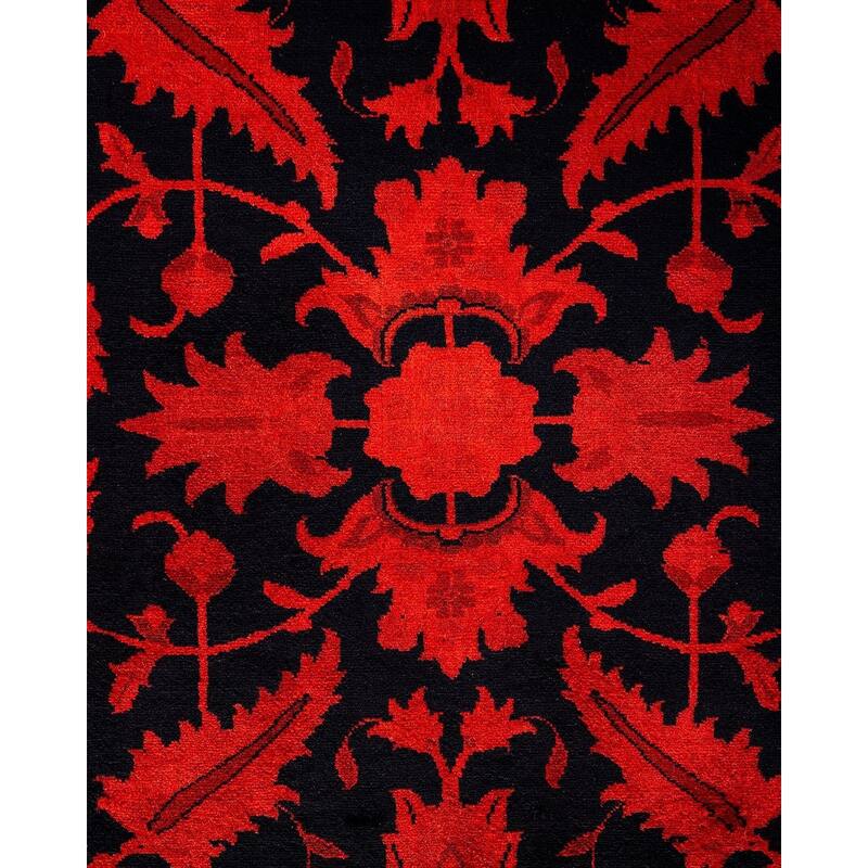 Overdyed, One-of-a-Kind Hand-Knotted Area Rug - Orange - 4' 1" x 6' 1"