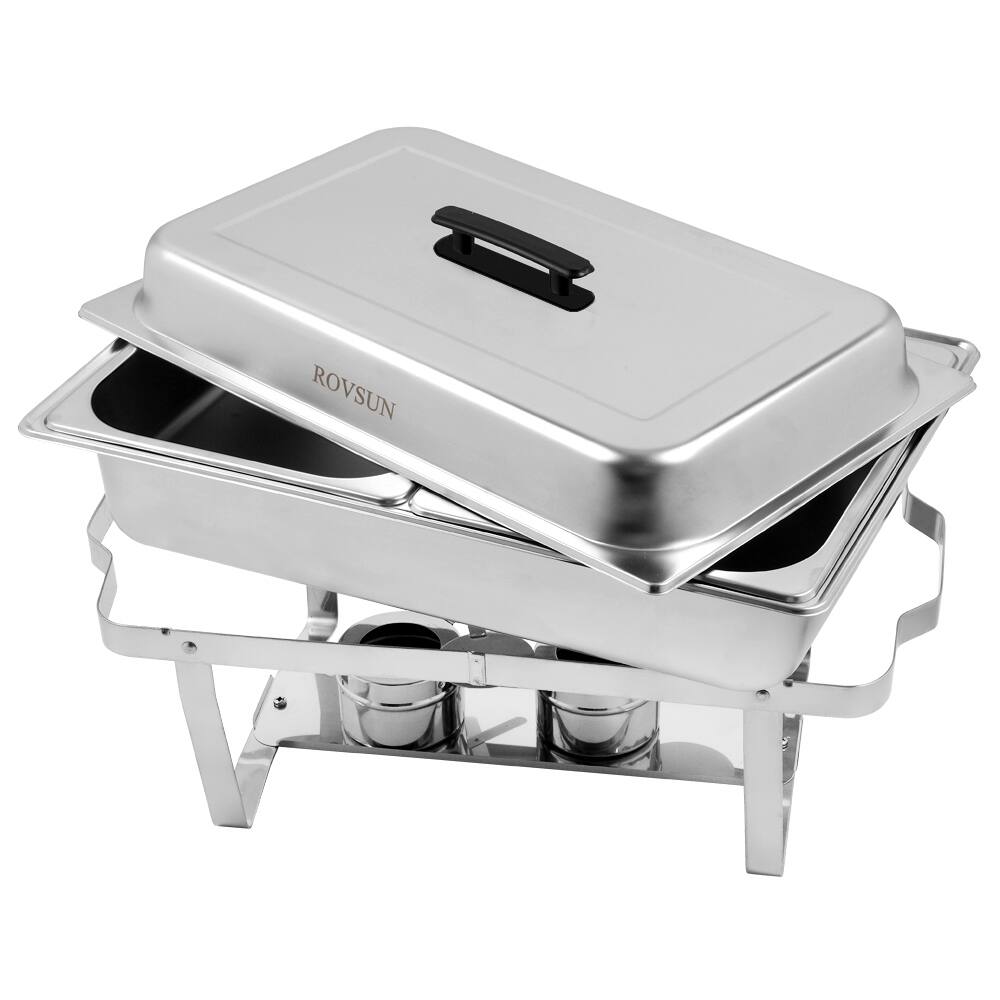 8Qt Double Grid Stainless Steel Rectangular Chafing Dish On Sale