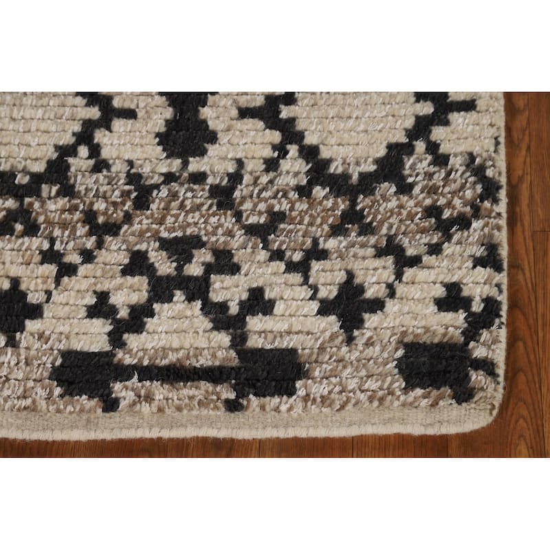 Geometric Moroccan Oriental Accent Rug Handmade Wool Carpet - 2'0"x 3'0"
