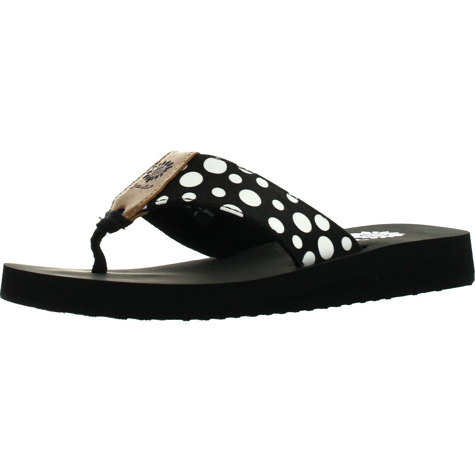 yellow box polka dot flip flops