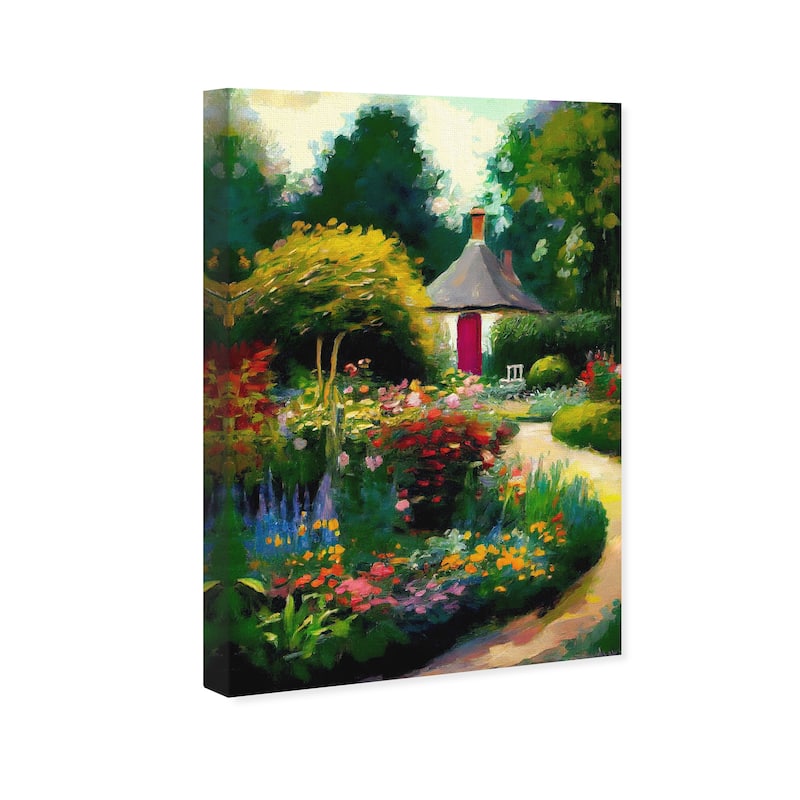 Wynwood Studio Canvas Floral and Botanical English Garden II Green and Cabin & Lodge Wall Art Canvas Print - Green, Red