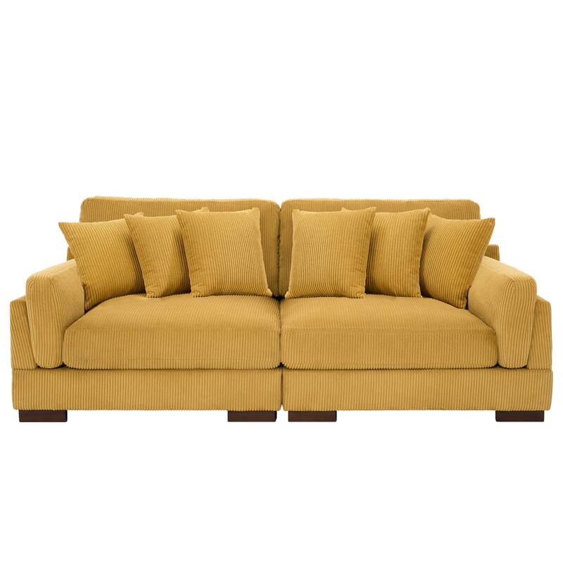90" Oversized Modular Sectional Corduroy Sofa