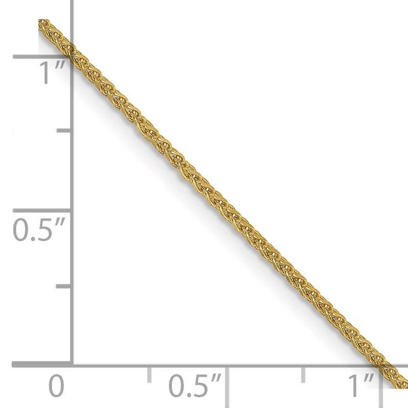 Curata 10k Yellow Gold 1.25mm Diamond Cut Spiga Chain Necklace (Lobster)