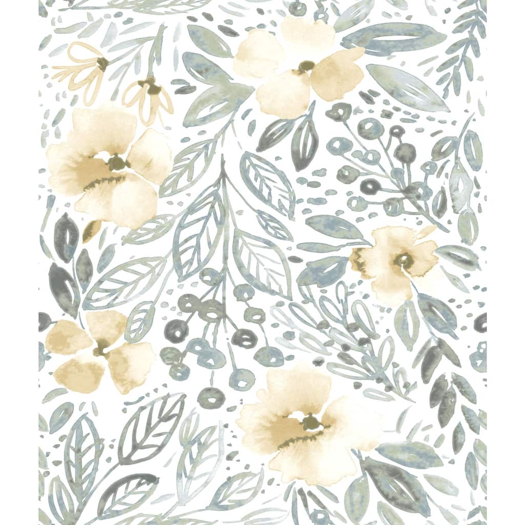 Yellow & Green Clara Jean April Showers Peel and Stick Wallpaper