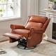 preview thumbnail 10 of 9, Viviana Traditional Genuine Leather Manual Swivel Glider Recliner by HULALA HOME