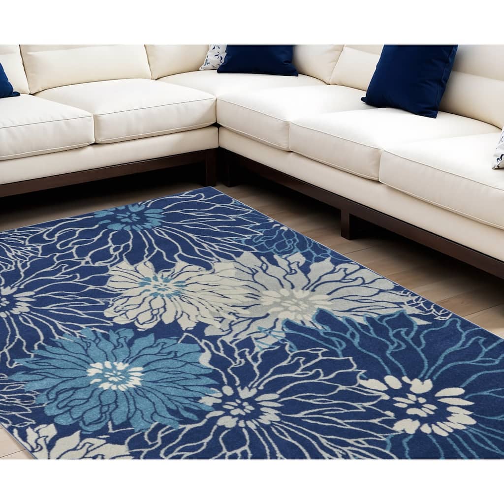 Rosot Power Loomed Floral Traditional Area Rug By HomeRoots - 144' X '108' X '0.5