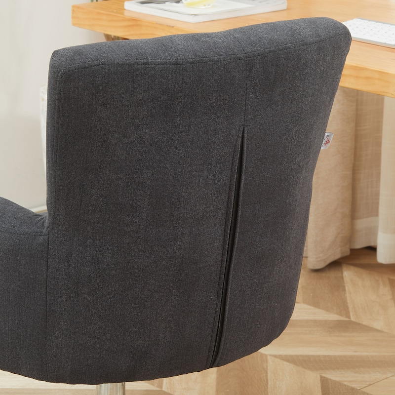 HOMCOM Swivel Computer Office Chair Button Tufted Mid Back Desk Chair for Home Study Bedroom, Carbon