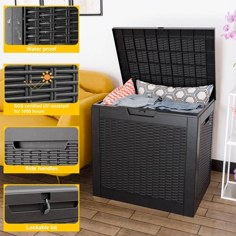 Outdoor Patio Storage Resin Lockable Deck Box
