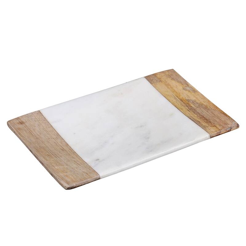 Creative Home Off-White Marble and Mango Wood Soap Dish, Soap Tray, Soap Holder - Off-White