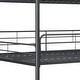 preview thumbnail 4 of 7, Simple Triple Full Bunk Beds, Full Over Full Over Full Metal Bunk Bed Platform Frame, Two Attached Ladders, Guard-Rail, Black