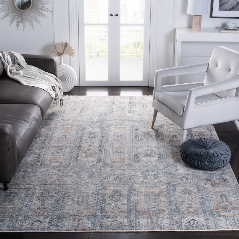 SAFAVIEH Dream Ferdane Vintage Fringe Rug - 8' x 10' - Grey/Gold